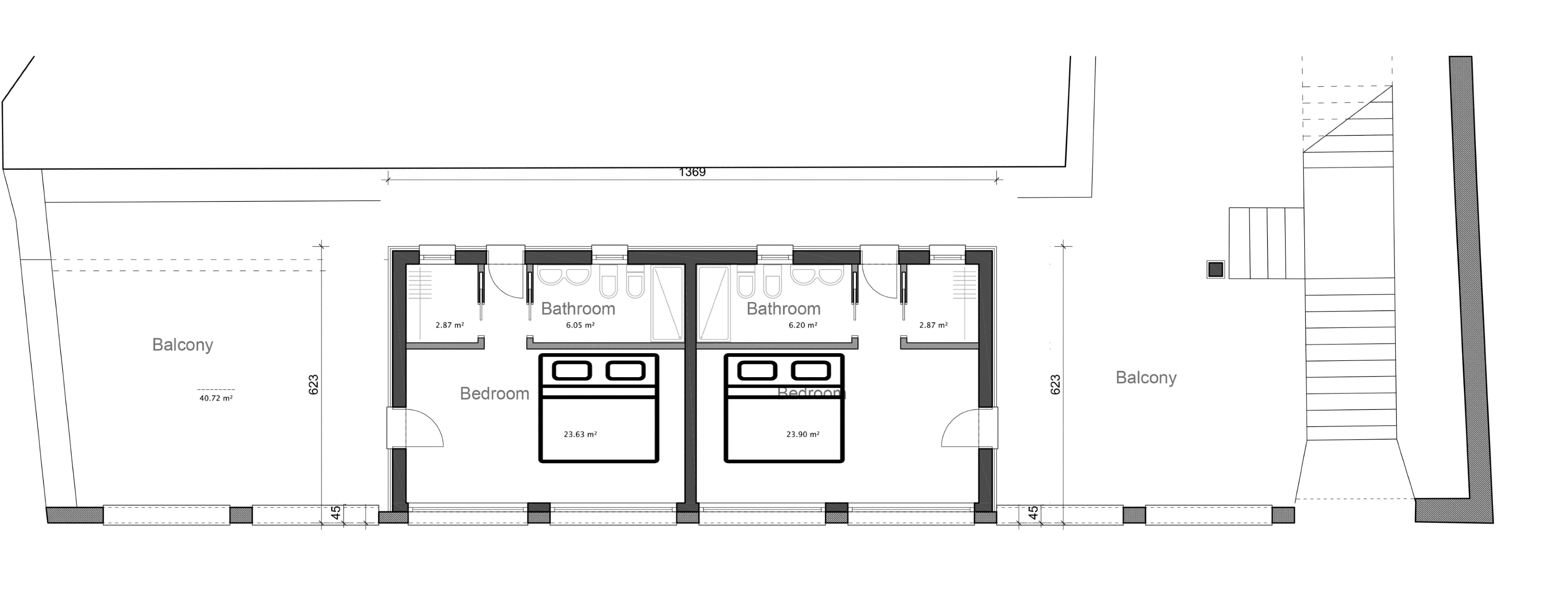 Grundriss — Apartment / Nebengebäude